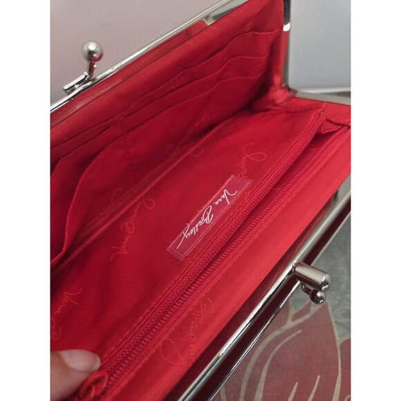 Vera Bradley Clutch Wallet Folkloric Pattern Kiss Lock Two Section Organizer - Picture 5 of 8